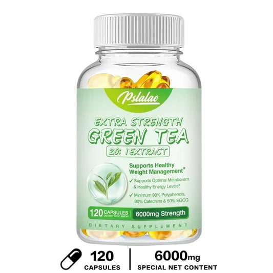 Green Tea Extract Capsules - Supports Energy Levels, Cleanses and Detoxifies The Intestines, Boosts Metabolism & Fat Burner