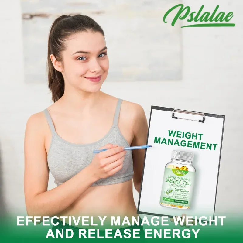 Green Tea Extract Capsules - Supports Energy Levels, Cleanses and Detoxifies The Intestines, Boosts Metabolism & Fat Burner